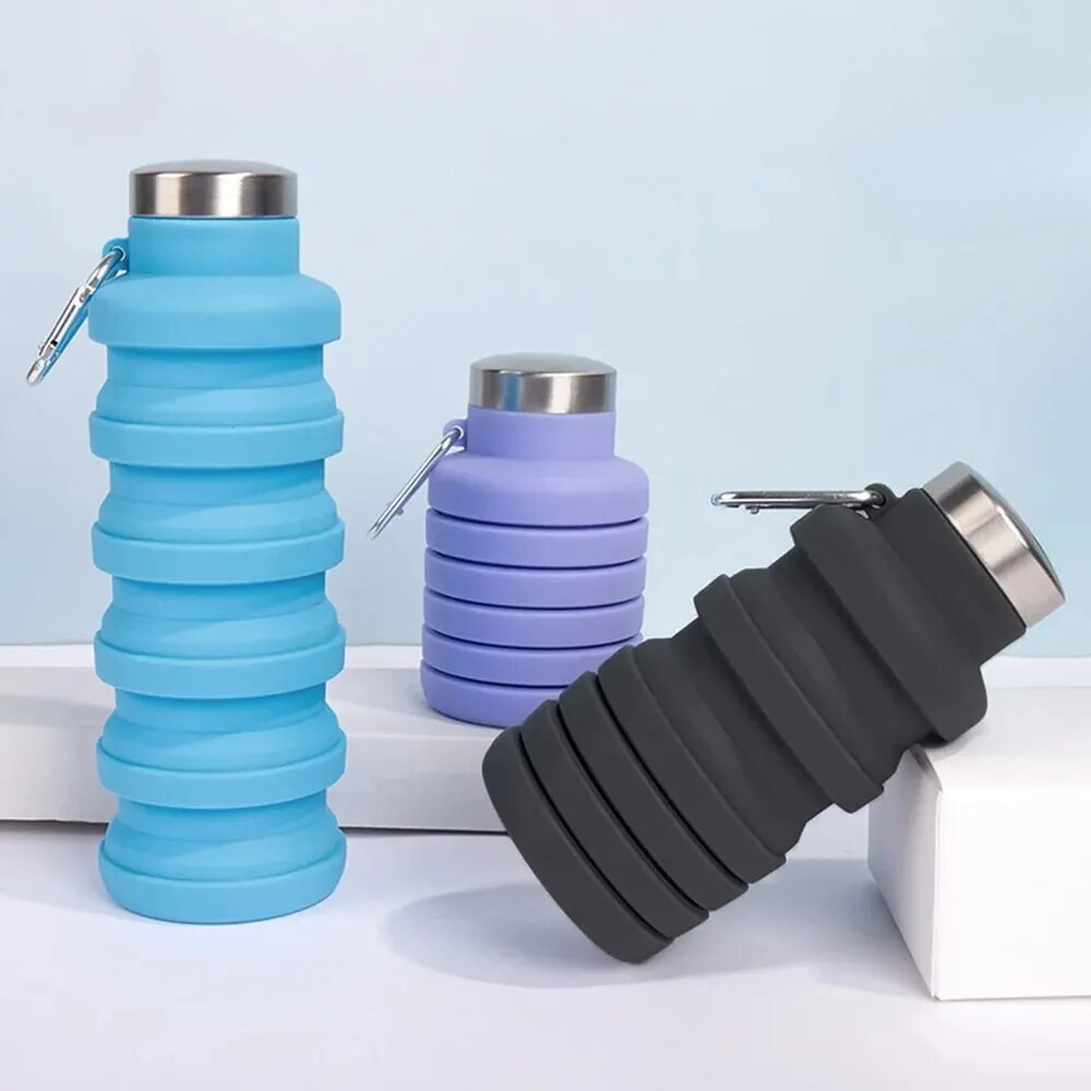 Faltbare Trinkflasche aus Silikon - klein und kompakt für unterwegs