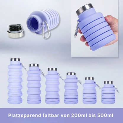 Faltbare Trinkflasche aus Silikon - klein und kompakt für unterwegs