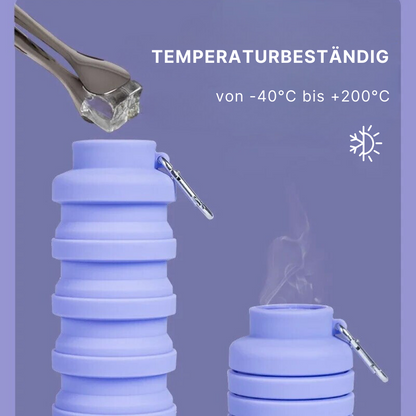 Faltbare Trinkflasche aus Silikon - klein und kompakt für unterwegs