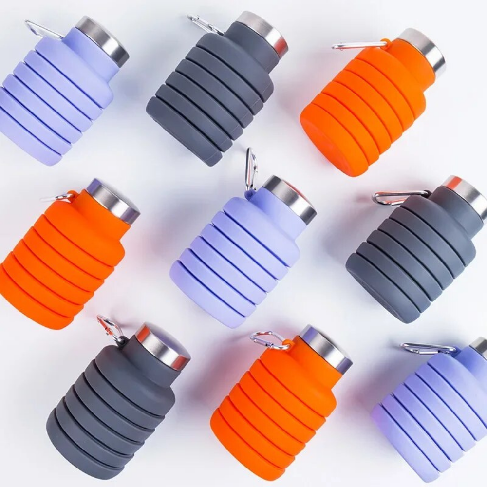 Faltbare Trinkflasche aus Silikon - klein und kompakt für unterwegs